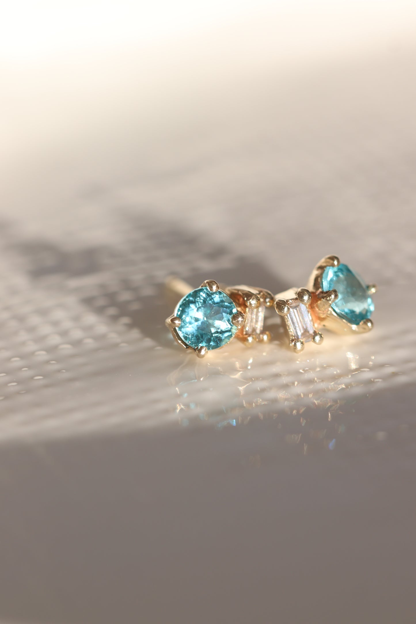 Apatite and Diamond Earrings