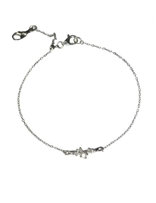 Scattered Diamonds Charm Bracelet (White Gold)