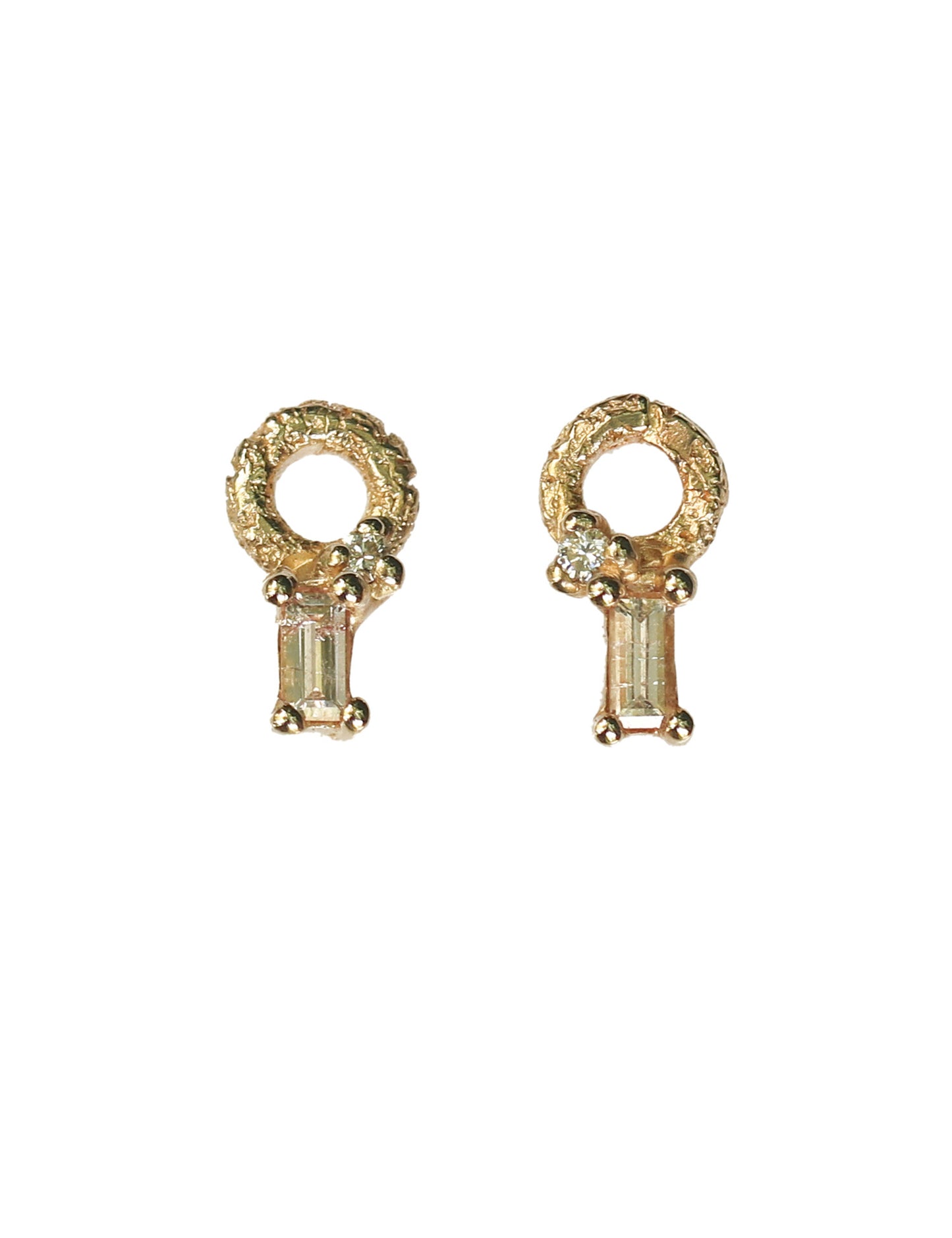 Mini Rustic Loop Pink Sapphire Earring