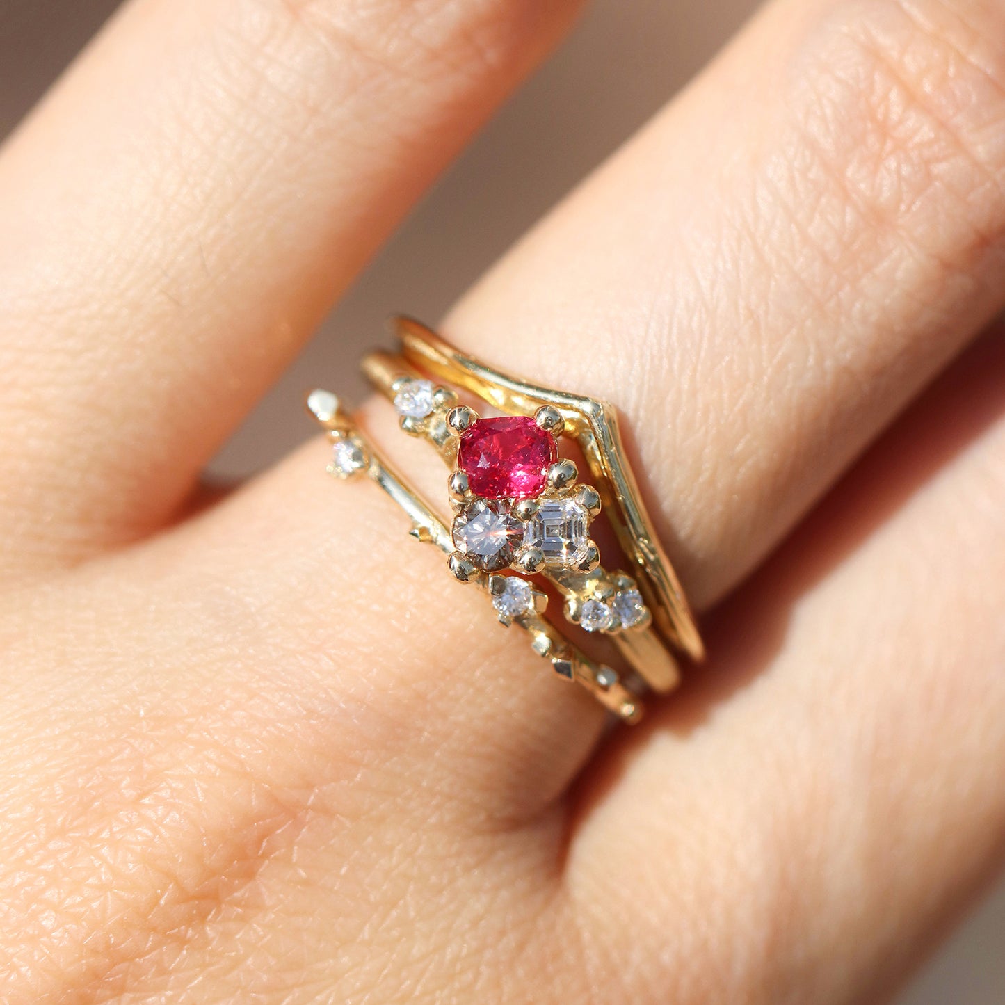 Wedding Bands - scattered stone & single stone
