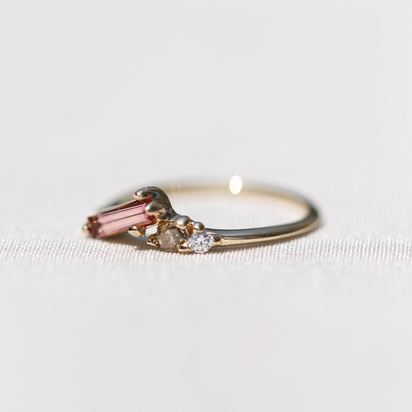 Ring Long Baguette Tourmaline Stackable Ring Cabinetofcuriosityjewellery