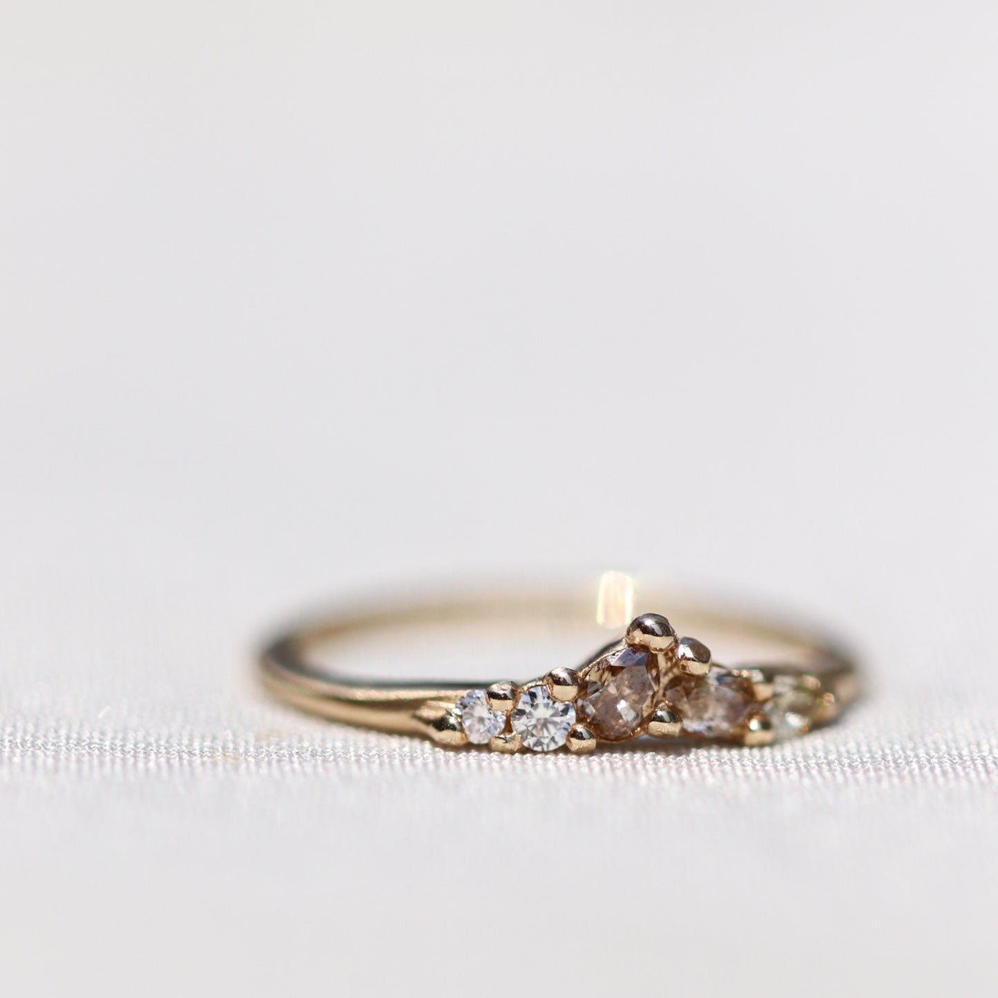 Ring Brown Diamond Stackable Ring Cabinetofcuriosityjewellery