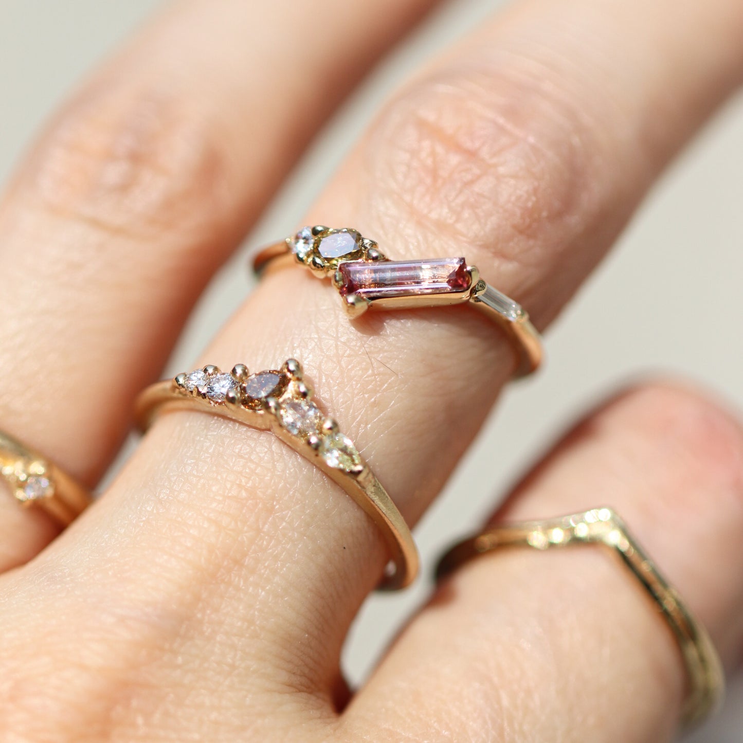 Ring Brown Diamond Stackable Ring Cabinetofcuriosityjewellery