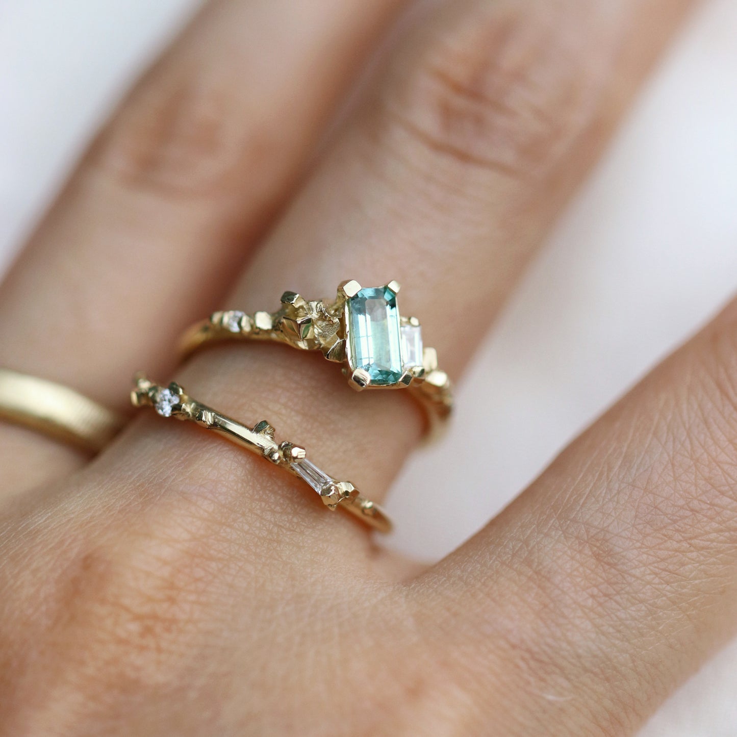 Ring Pyrite Ring with Green Tourmaline & Diamonds Cabinetofcuriosityjewellery
