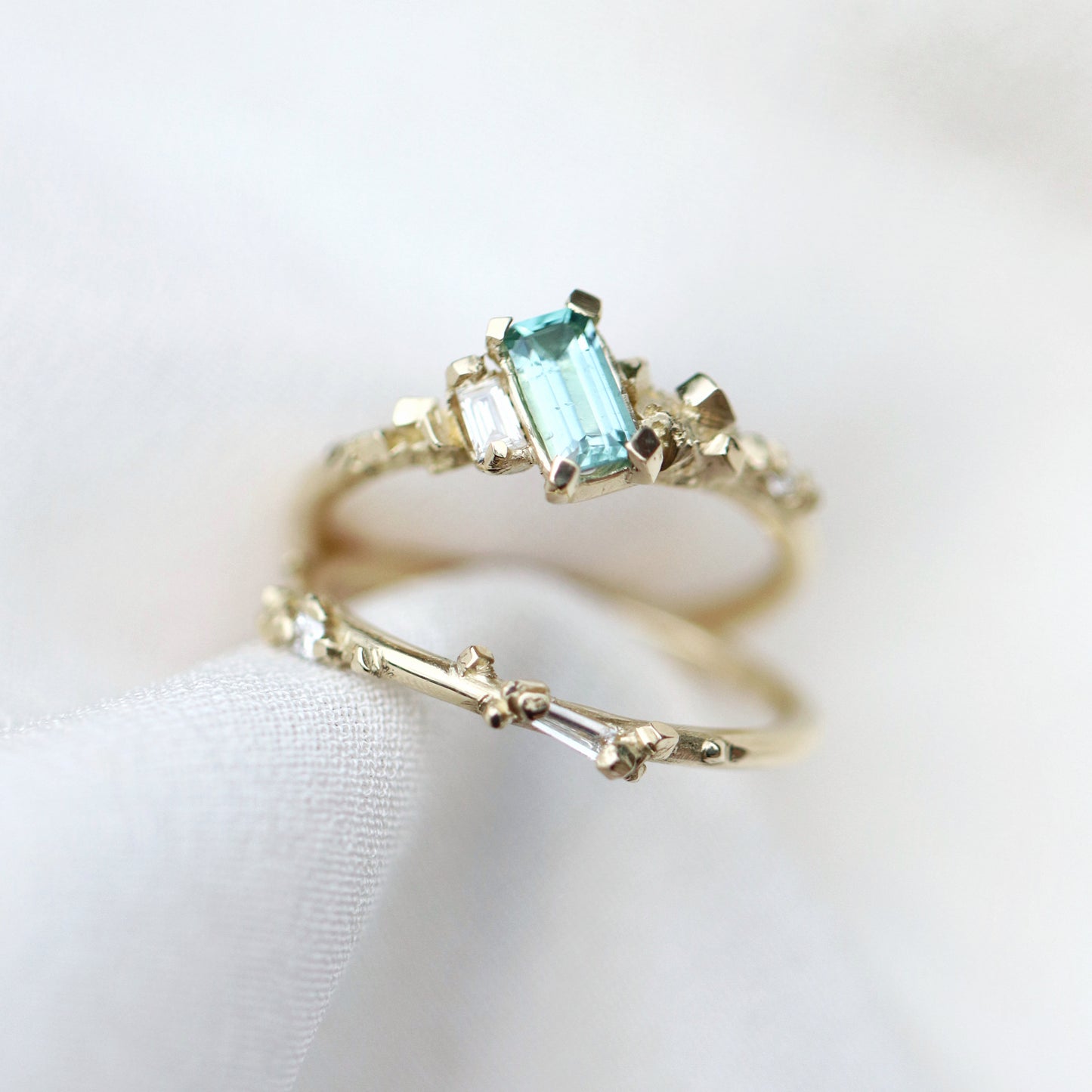 Ring Dainty pyrite stackable ring with diamonds Cabinetofcuriosityjewellery