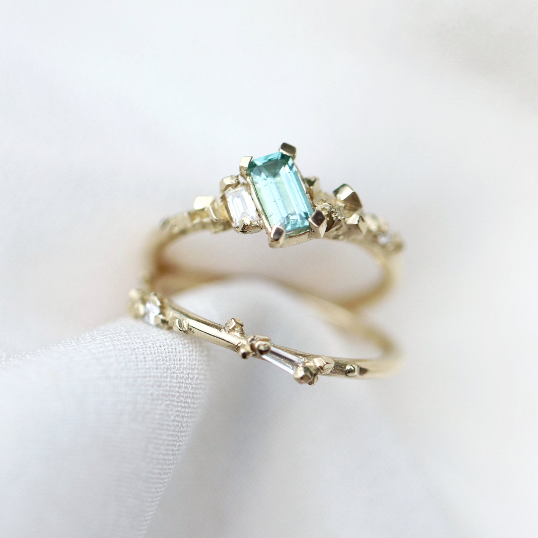 Ring Dainty pyrite stackable ring with diamonds Cabinetofcuriosityjewellery