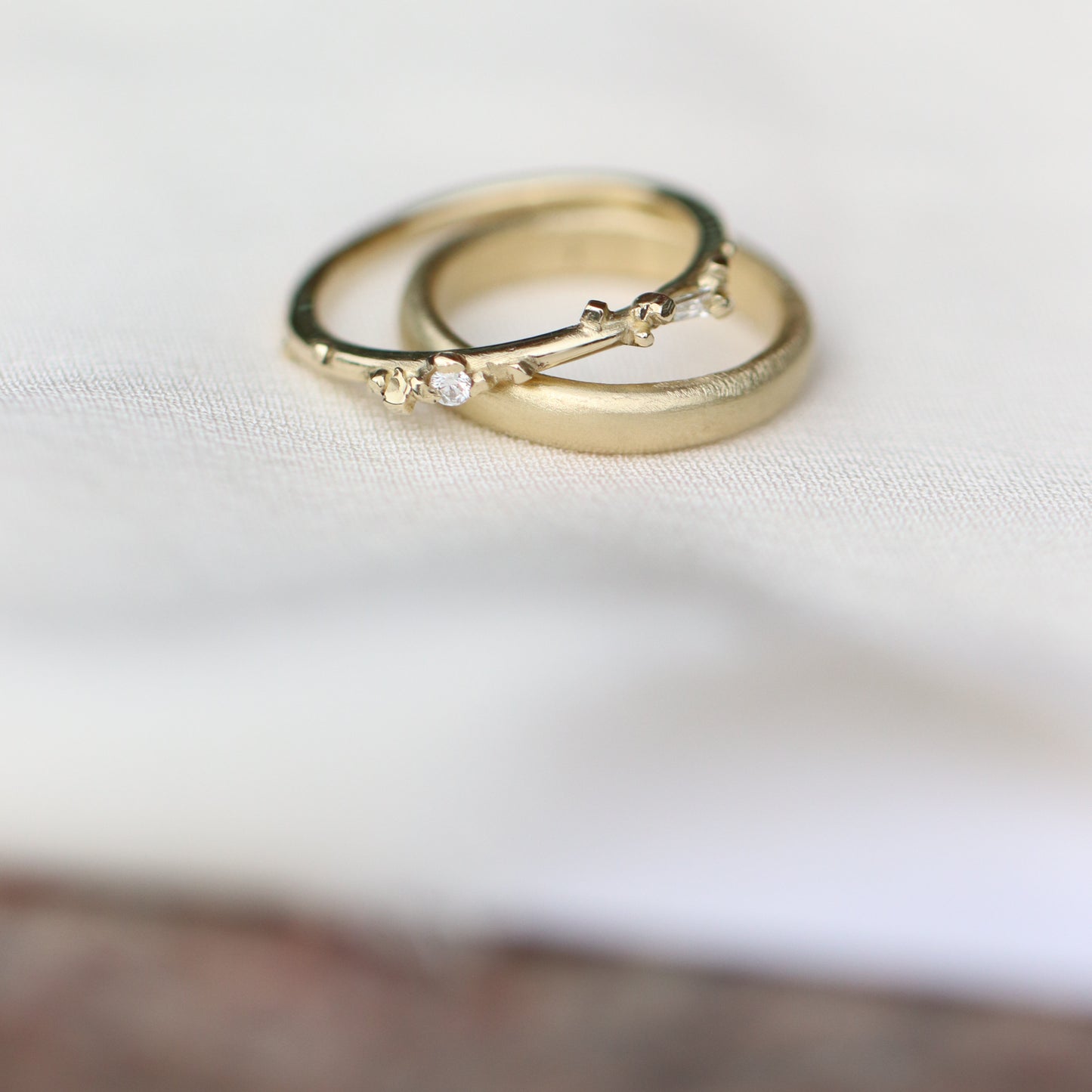 Ring Dainty pyrite stackable ring with diamonds Cabinetofcuriosityjewellery
