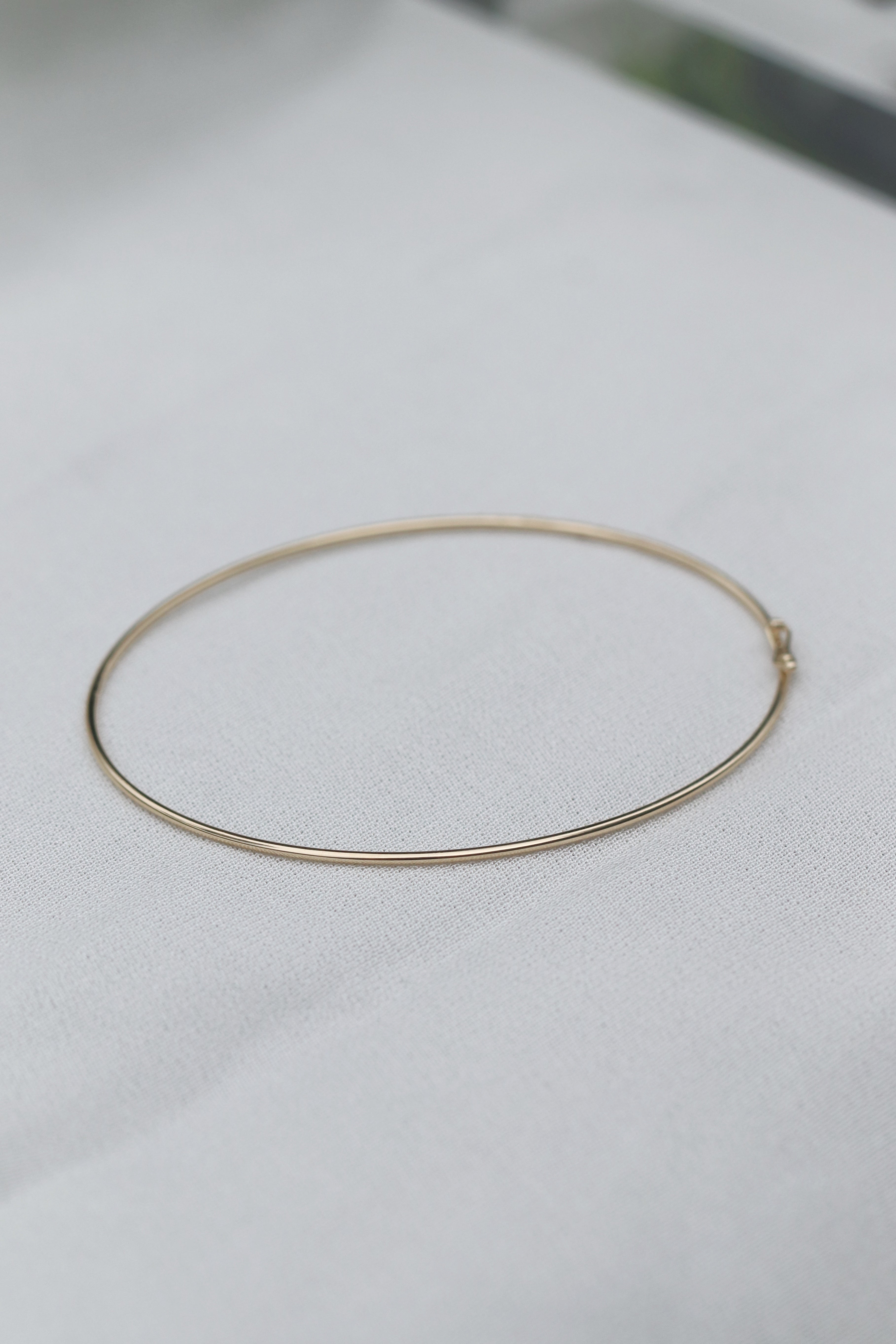 Super thin 14k solid gold bangle