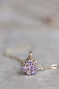 14k Yellow Gold Dreamy Sapphire III Stone Cluster Pendant Rose Water
