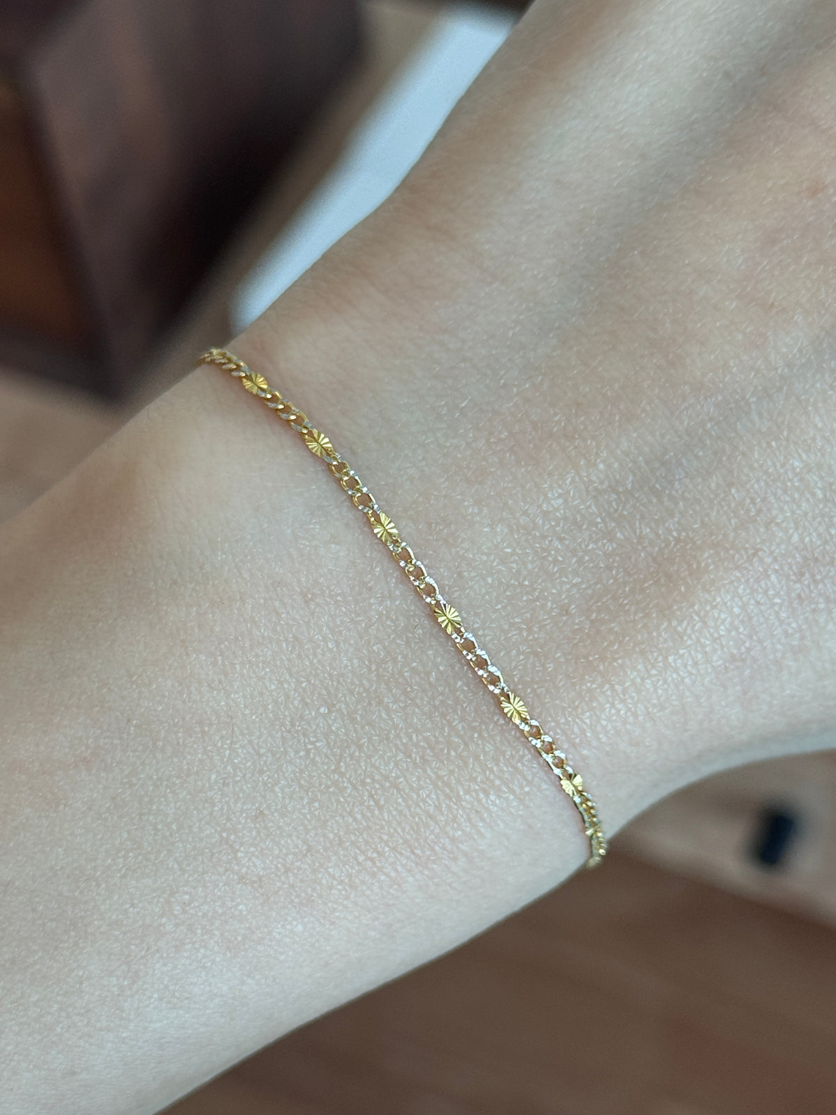 14k Yellow Gold Shimmer Link Chain
