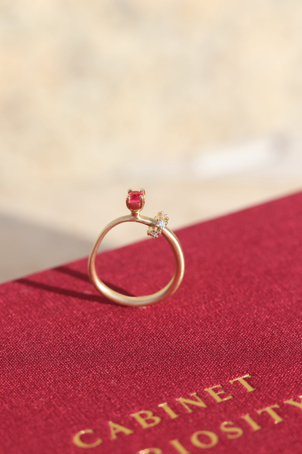 Diamond Glide Spinel Ring (Tall)