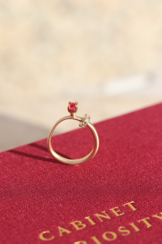 Diamond Glide Spinel Ring (Tall)