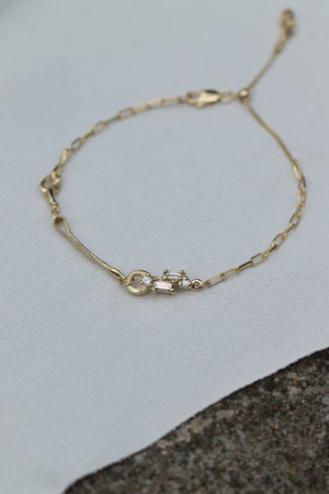 Ribbon, Rope and Diamond Charms Bracelet