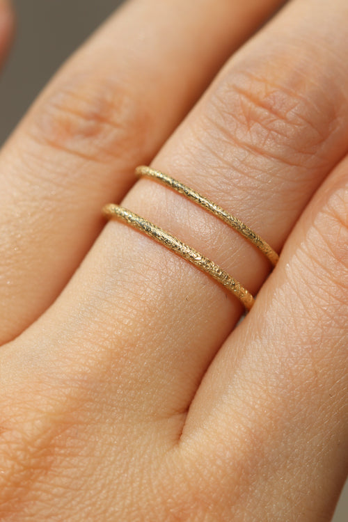 14k Yellow Gold Coral stackable spacer ring