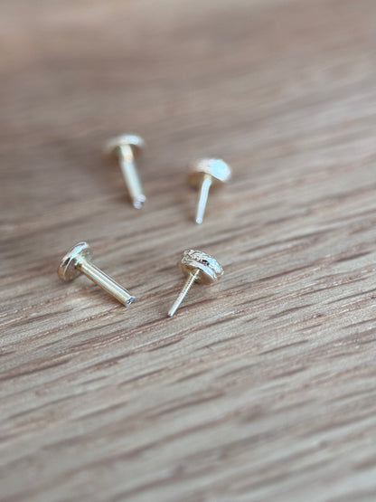 Coral stud flat back earring /piercing (single)