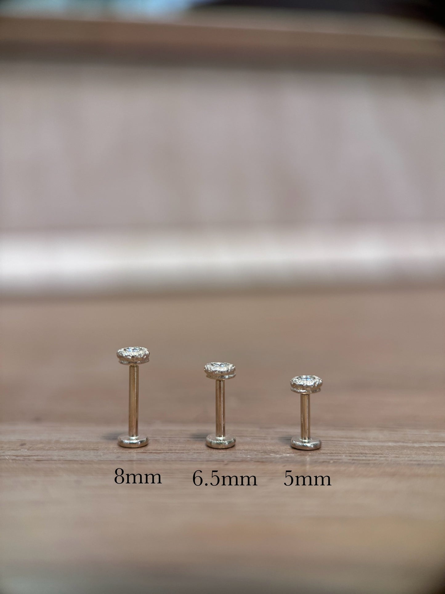 Coral stud flat back earring /piercing (single)