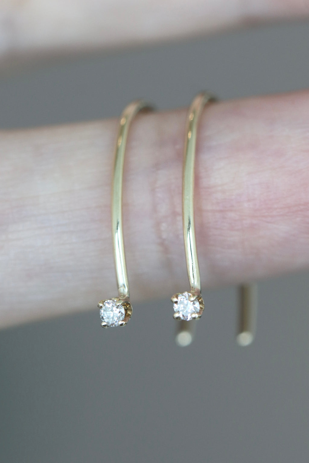 Petit diamond hook earrings