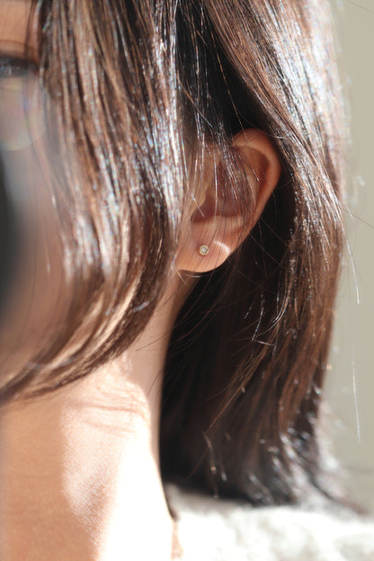 Coral stud flat back earring /piercing (single)