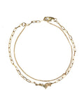 Duo Stone Charm with Double Chain Bracelet