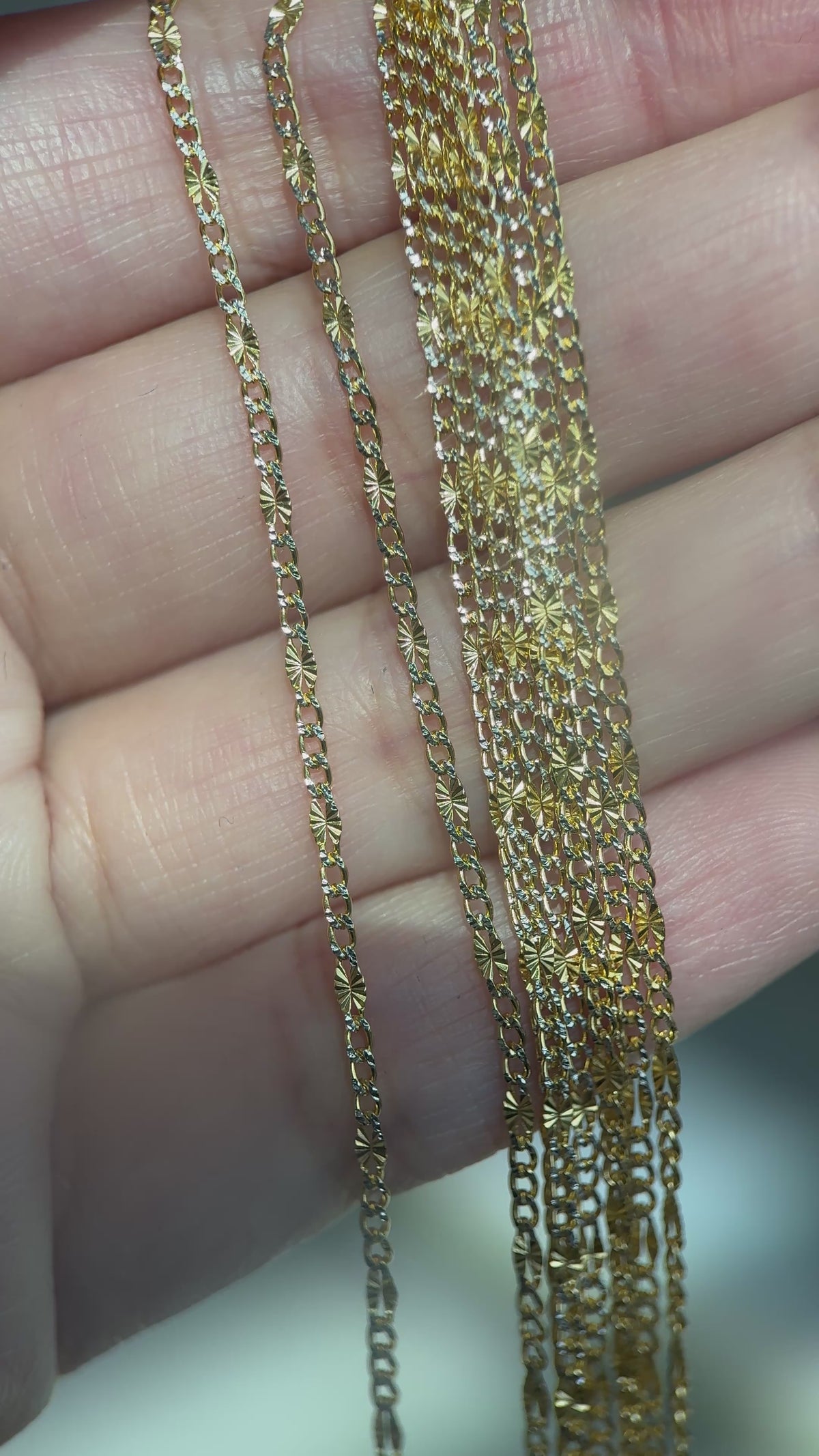 14k Yellow Gold Shimmer Link Chain