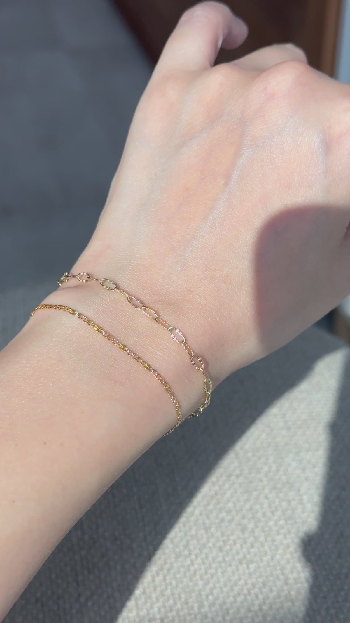 14k Yellow Gold Scalloped Paperclip Chain