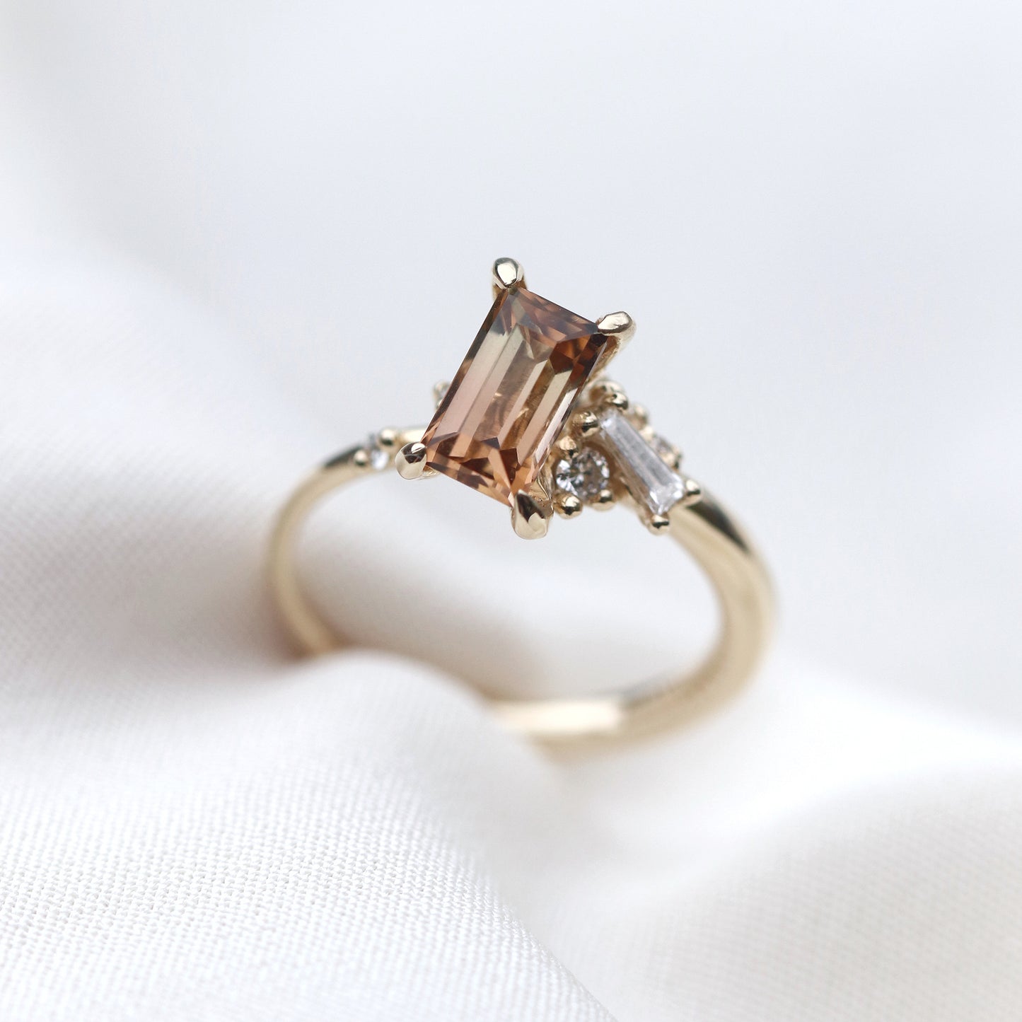 Ring Tourmaline with Diamonds Ring Cabinetofcuriosityjewellery