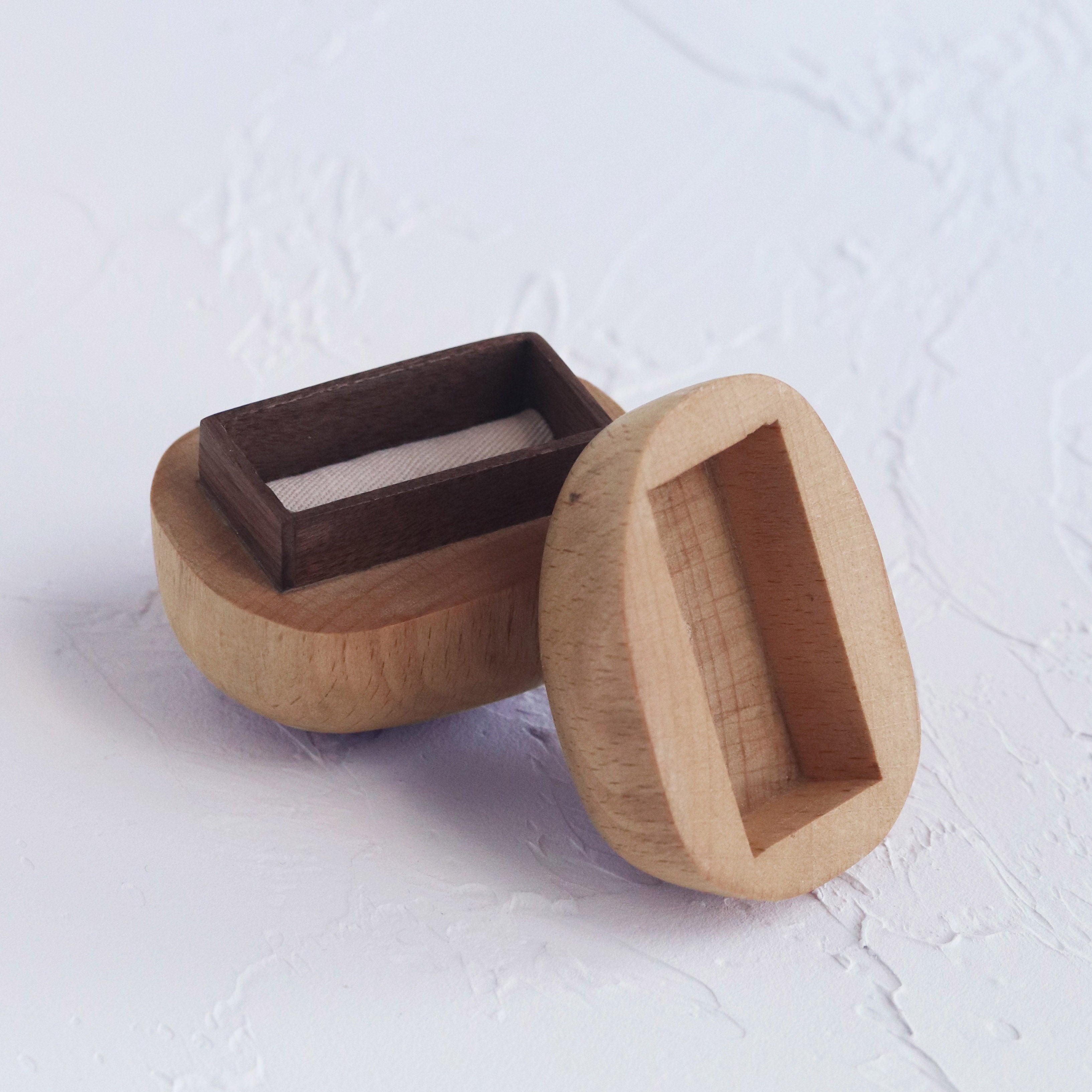 Handcrafted Solid Wooden Ring Box WB-03 ( Oak Wood ) Cabinet of curiosity