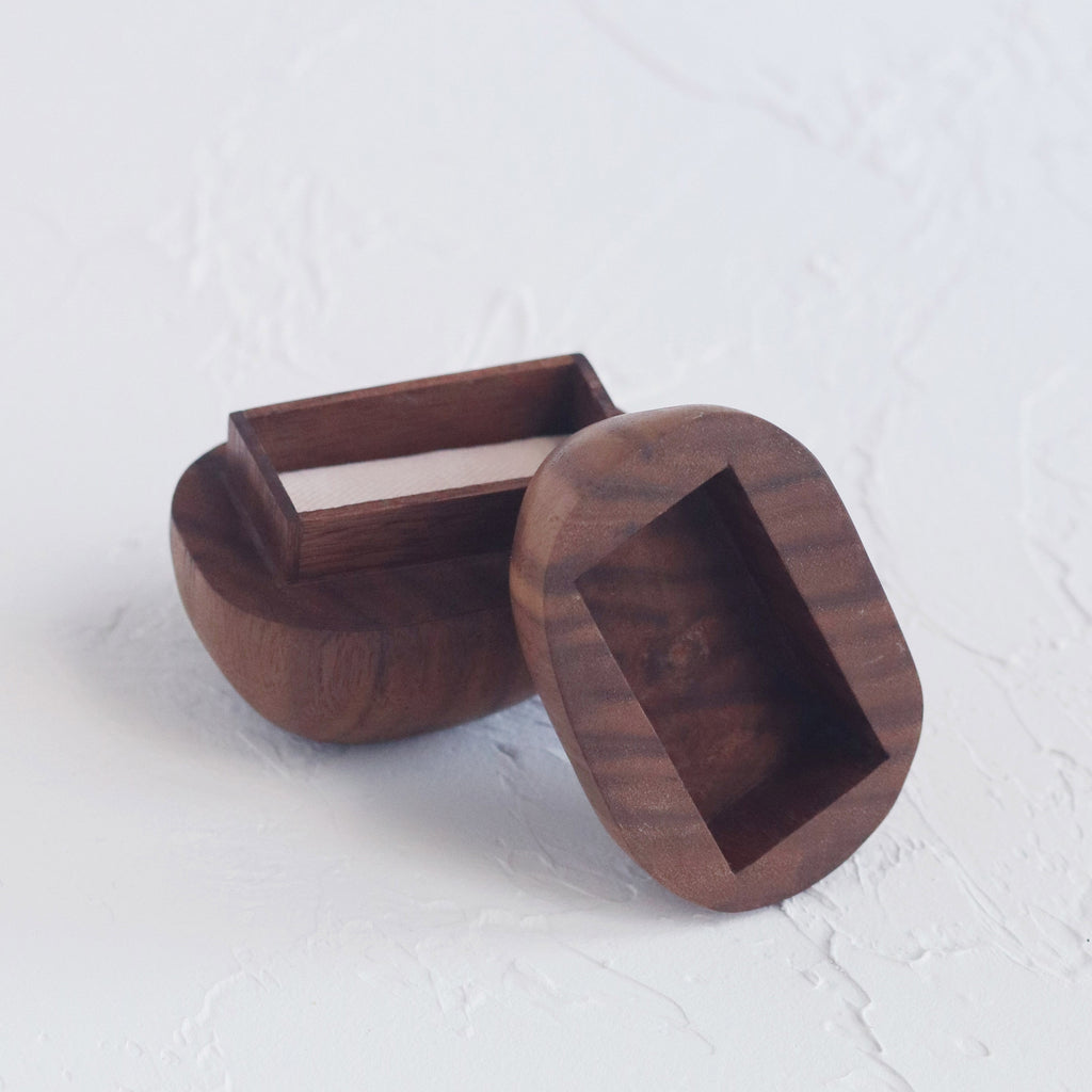 Handcrafted Solid Wooden Ring Box WB-04 ( Walnut Wood ) Cabinet of curiosity