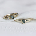 Wedding Bands - pyrite and slanted stone
