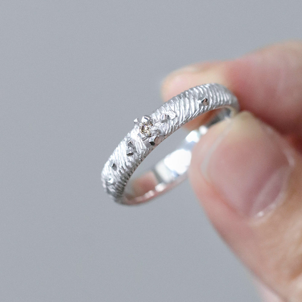 Wedding Band - pyrite and textured