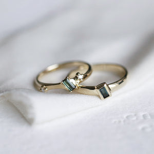 Wedding bands - scattered stone and slanted stone