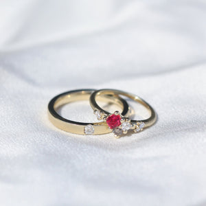 
            
                Load image into Gallery viewer, Wedding Bands - scattered stone &amp;amp; single stone
            
        