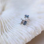 Asymmetric Duo Earrings (Sapphire and Diamond)