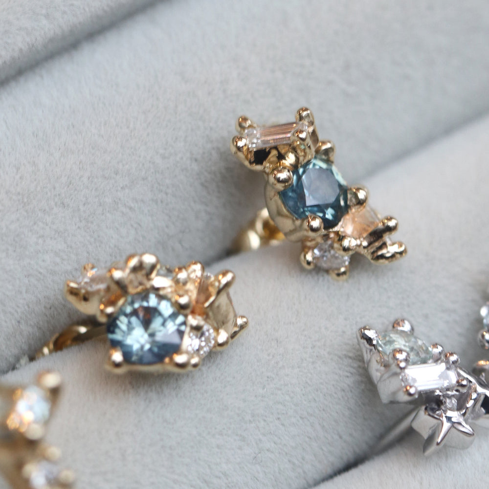 Sapphire & Diamond & Beryl Earrings