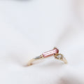 Ring Long Baguette Tourmaline Stackable Ring Cabinetofcuriosityjewellery