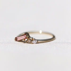 
            
                Load image into Gallery viewer, Ring Long Baguette Tourmaline Stackable Ring Cabinetofcuriosityjewellery
            
        
