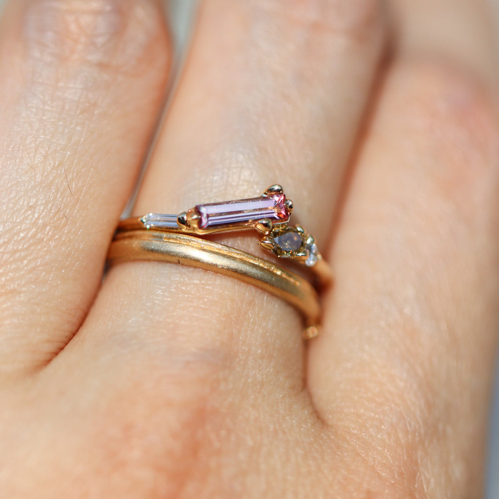 
            
                Load image into Gallery viewer, Ring Long Baguette Tourmaline Stackable Ring Cabinetofcuriosityjewellery
            
        