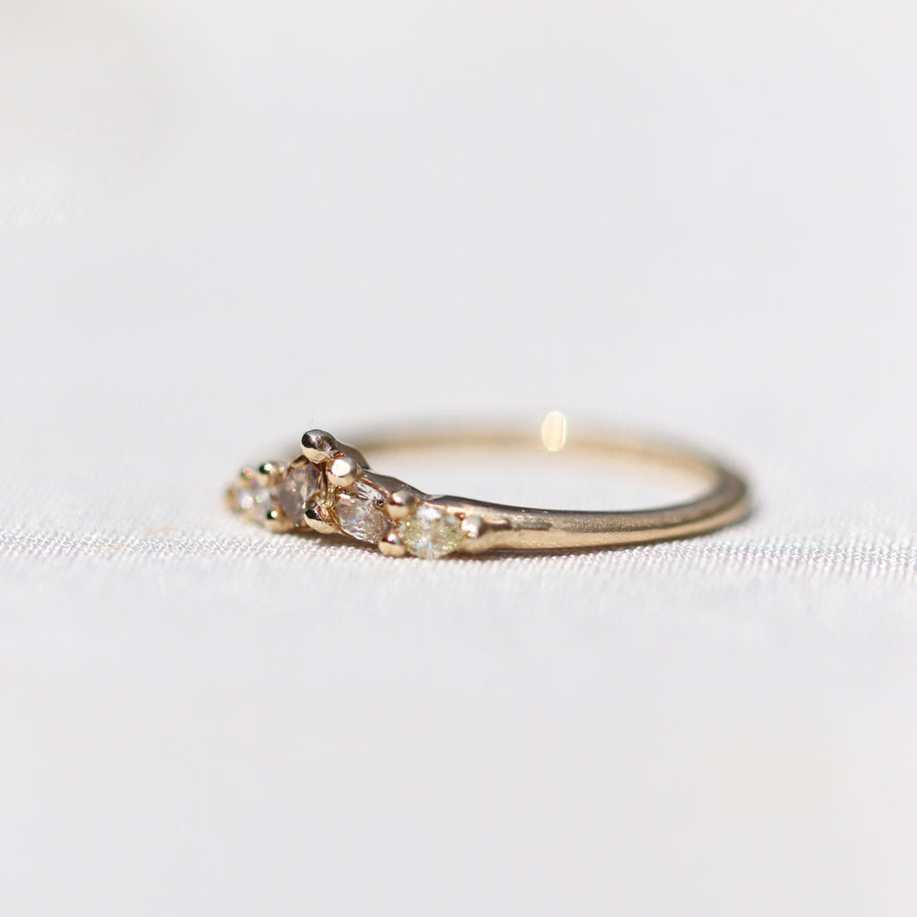 Ring Brown Diamond Stackable Ring Cabinetofcuriosityjewellery