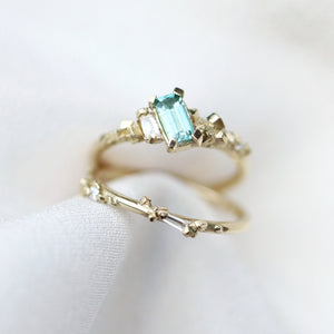 Ring Pyrite Ring with Green Tourmaline & Diamonds Cabinetofcuriosityjewellery
