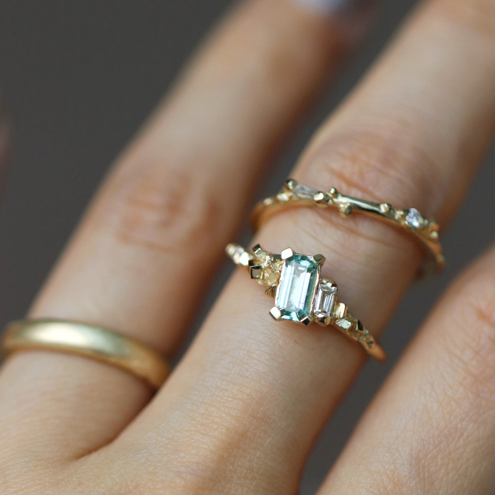 Ring Pyrite Ring with Green Tourmaline & Diamonds Cabinetofcuriosityjewellery